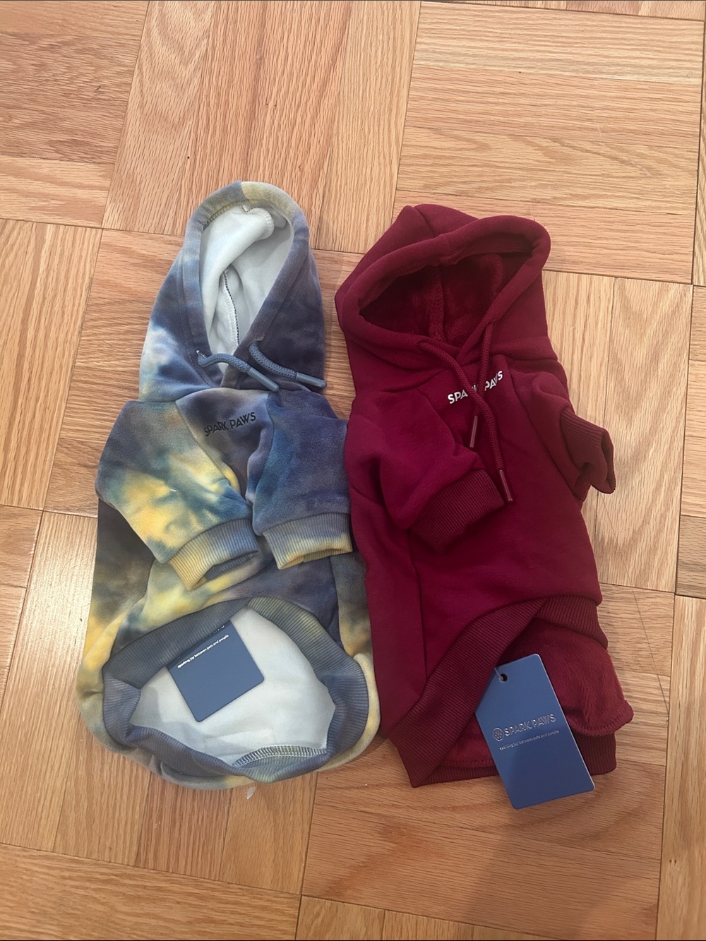 Set of Two Spark Paws Dog Hoodies - Size M